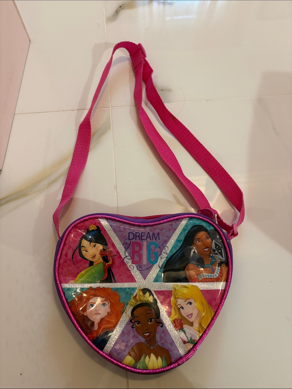 Disney Princess Heart Crossbody Bag - Pink